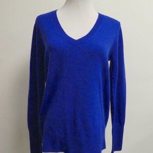 Halogen Nordstrom blue v neck cashmere sweater L